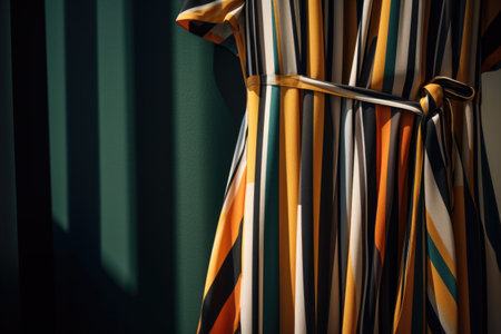 abstract pattern of vertical stripes on a wrap dress, created with generative aiの素材