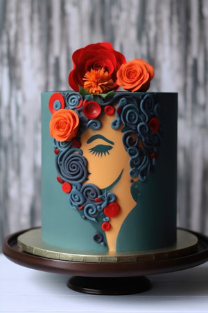 womens day inspired cake or dessert, created with generative aiの素材