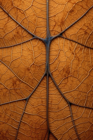 dried leaf veins creating natural patterns, created with generative aiの素材