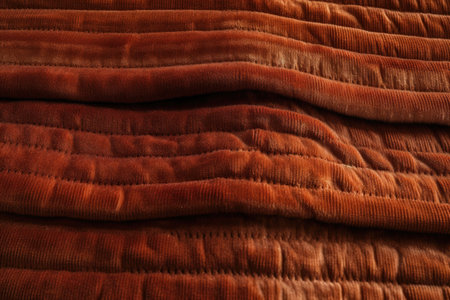 detail of corduroy fabric with visible stitching and texture, created with generative aiの素材