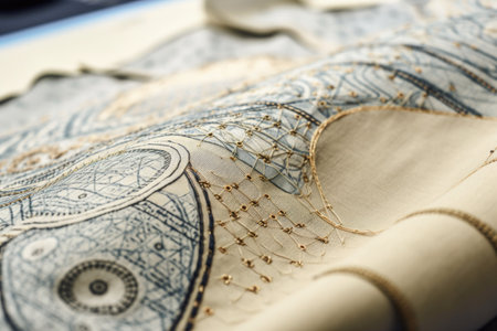 sewing project with intricate, detailed design and patterns, created with generative aiの素材