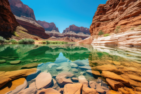 road trip with stops at national parks, forests, and lakes, created with generative aiの素材