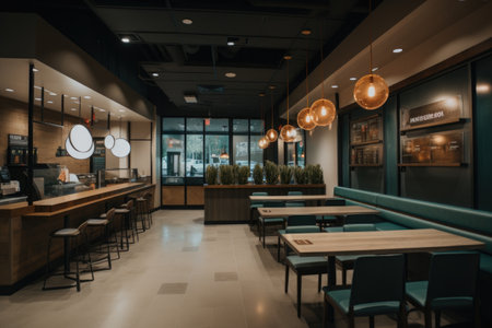 smart lighting solution for commercial space, with custom fixtures and personalized colors, created with generative aiの素材