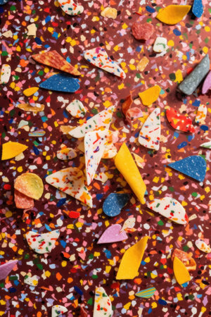 confetti in the shape of various celebratory symbols, created with generative aiの素材
