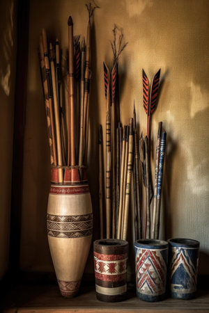 arrows in a quiver, ready for archery practice, created with generative aiの素材