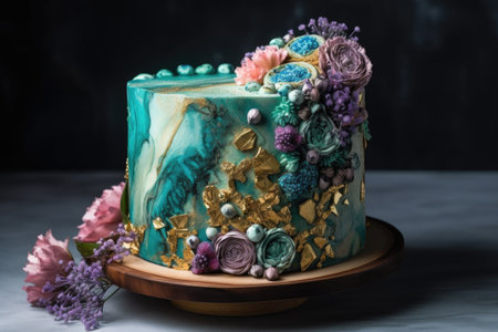 unusual cake design, with bold and unexpected flavors and ingredients, created with generative aiの素材