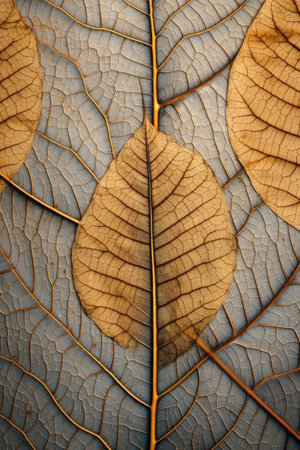 dried leaf veins creating natural patterns, created with generative aiの素材