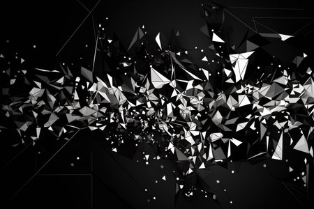abstract black and white design with fragmented shapes, created with generative aiの素材