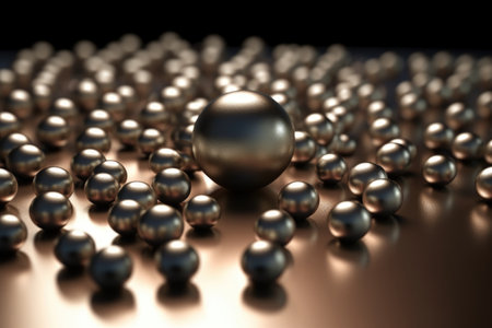 nanoparticles formed from the same material as a piece of metal, bringing to life the properties of that metal, created with generative aiの素材