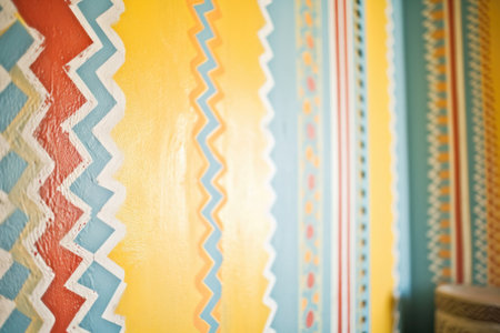 close-up of texture and patterns in freshly painted room, created with generative aiの素材