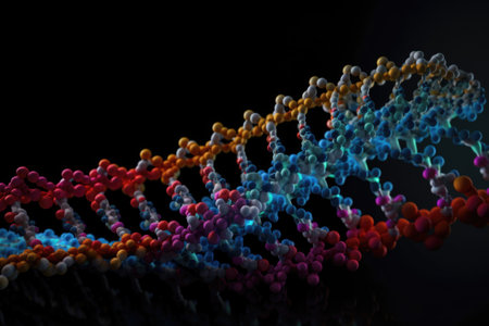 molecular structure of a persons dna, with different variations and mutations visible, created with generative aiの素材