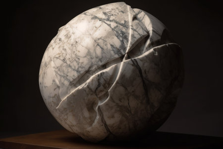 sculpture with texture of smooth marble and rough stone, created with generative aiの素材