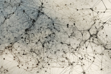 neural network, with connections between neurons represented by mathematical functions, created with generative aiの素材