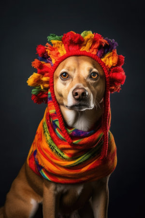 dog wearing a funny costume or accessories, created with generative aiの素材