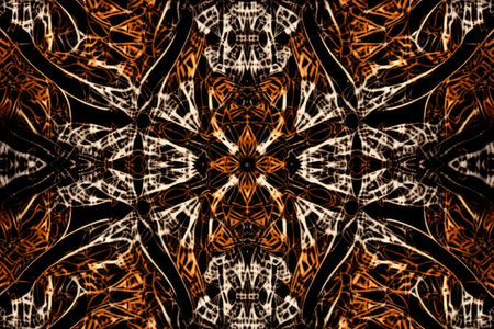 abstract composition, with symmetrical shapes and repeated patterns, created with generative aiの素材