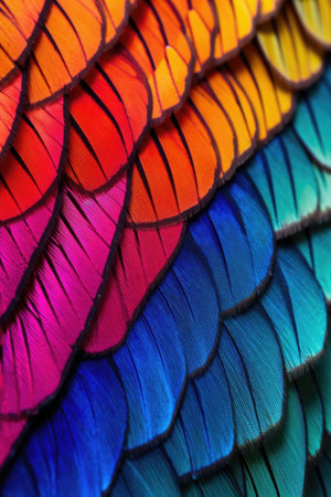 macro shot of vibrant butterfly wings, created with generative aiの素材