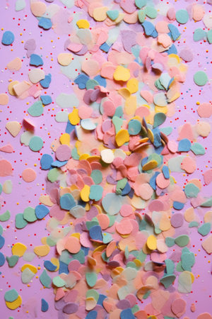 pastel confetti sprinkled over a gradient backdrop, created with generative aiの素材