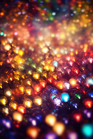 sparkling holiday lights bokeh with soft focus, created with generative aiの素材