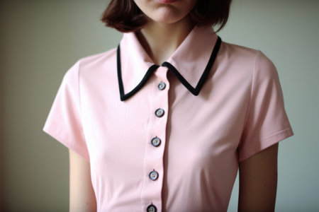 simple shirtdress with unique collar and button details made from old t-shirts, created with generative aiの素材