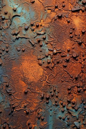 textured surface of rusted metal, created with generative aiの素材