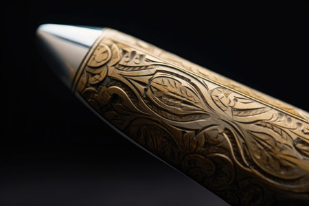 close-up of carving knife with smooth, intricate patterns, created with generative aiの素材