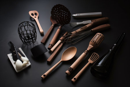 collection of cooking utensils, each with their own unique design and purpose, created with generative aiの素材