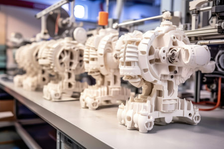3d-printed robot parts in a high-tech lab, created with generative aiの素材