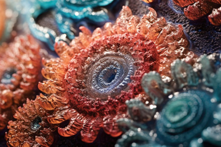 close-up of glass art with intricate textures, created with generative aiの素材