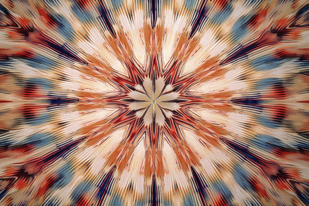 abstract view of carpet patterns forming a kaleidoscope, created with generative aiの素材
