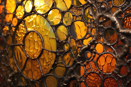 close-up of intricate glass art patterns, created with generative aiの素材