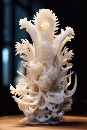 3d printer creating intricate plastic objects, created with generative aiの素材