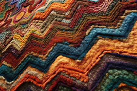 close-up of intricate carpet patterns and textures, created with generative aiの素材