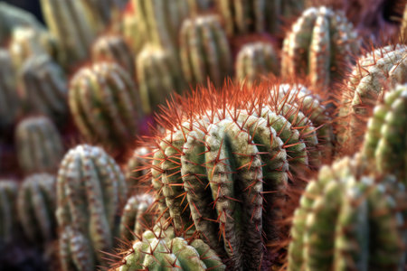 close-up of cactus needles and unique textures, created with generative aiの素材