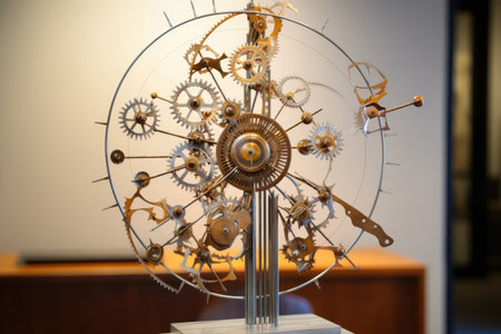 kinetic art piece with moving metal parts, created with generative aiの素材