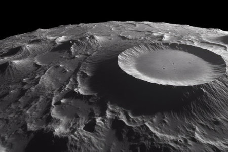 moons tycho crater and central peak in high resolution, created with generative aiの素材