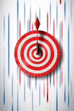 target icon with arrows hitting the bullseye on a wall, created with generative aiの素材