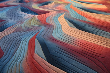 diagonal shot of a contemporary rug with 3d effect, created with generative aiの素材