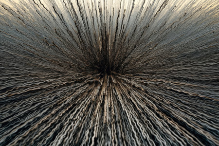 iron filings aligning to magnetic field lines, created with generative aiの素材