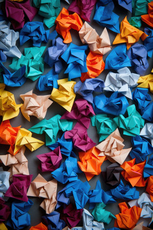 origami paper with question marks on it, created with generative aiの素材
