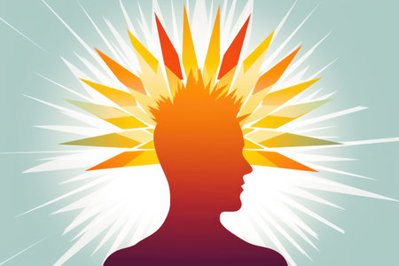 mental health symbol paired with sunburst, representing the power of mental wellness, created with generative aiの素材