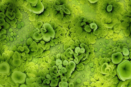 abstract pattern created by microscopic algae bloom, created with generative aiの素材