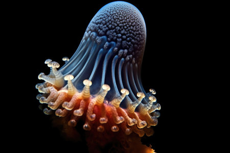 stunning shot of a stentor, the trumpet-shaped protozoa, created with generative aiの素材