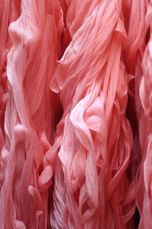 macro shot of delicate tissue paper fibers, created with generative aiの素材