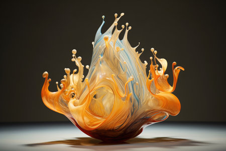 glass art with fluid motion and organic shapes, created with generative aiの素材