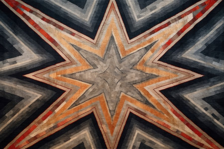 intricate geometric patterns on a moroccan rug, created with generative aiの素材