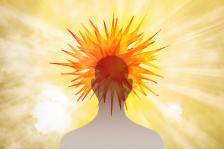 mental health symbol paired with sunburst, representing the power of mental wellness, created with generative aiの素材
