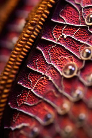 macro shot of intricate details on a butterfly wing, created with generative aiの素材