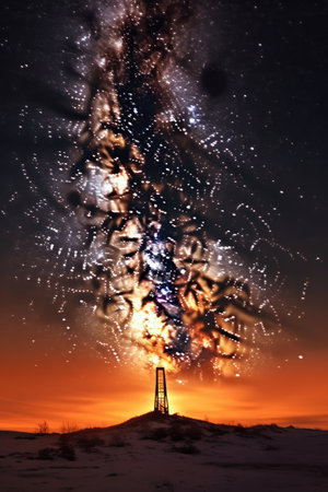 a distant galaxy captured through a powerful telescope, created with generative aiの素材