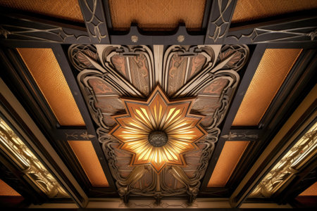 rustic wooden beams on a farmhouse ceiling, created with generative aiの素材