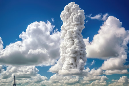 a unique cloud pattern resembling a famous landmark, created with generative aiの素材